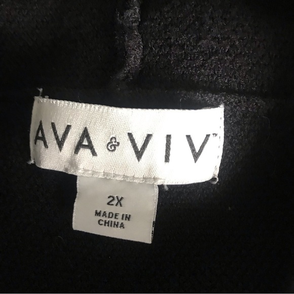 Ava & Viv black high neck pull over cropped top/sweater 3/4 sleeves - Picture 5 of 6